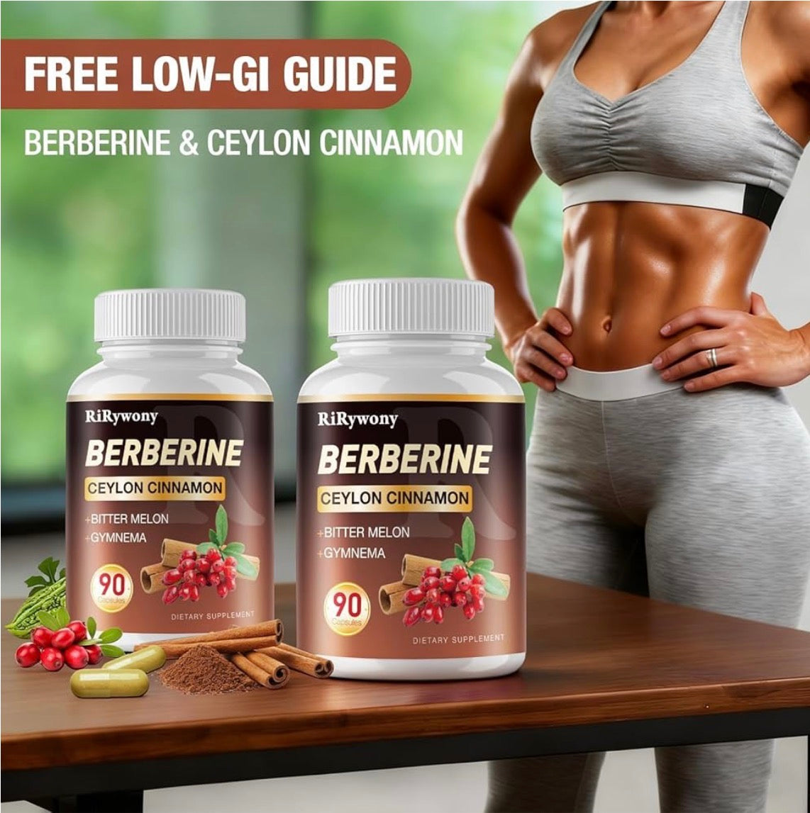 BERBERINE SUPPLEMENT WITH CEYLON CINNAMON, BITTER MELON & GYMNEMA – 1500MG | 90 CAPSULES