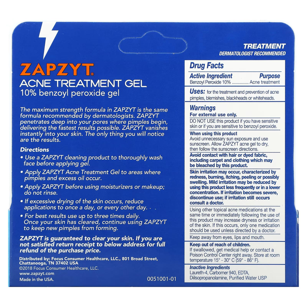 ZAPZYT ACNE TREATMENT GEL – 1 OZ (28.35 G)