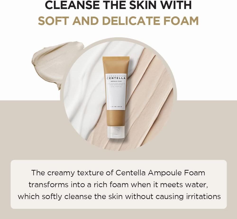 SKIN1004 Madagascar Centella Ampoule Foam 4.22 fl.oz(125ml) | Low pH Foam Cleanser | Natural Soda Powder Coconut Surfactant