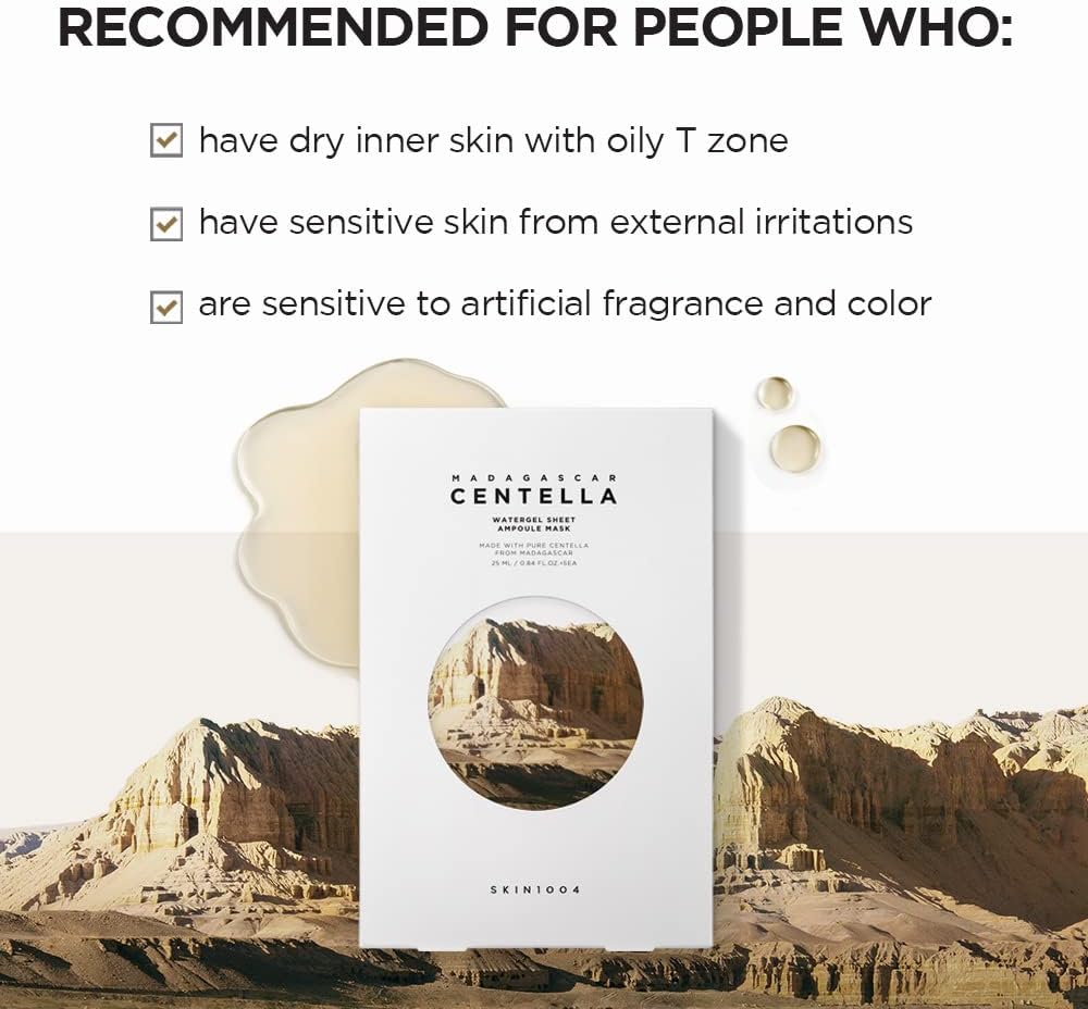 SKIN 1004 - Madagascar Centella Watergel Sheet Ampoule Mask Set