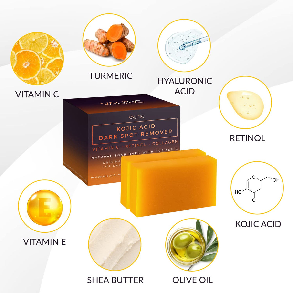 VALITIC KOJIC ACID DARK SPOT REMOVER BAR FACE CLEANSER