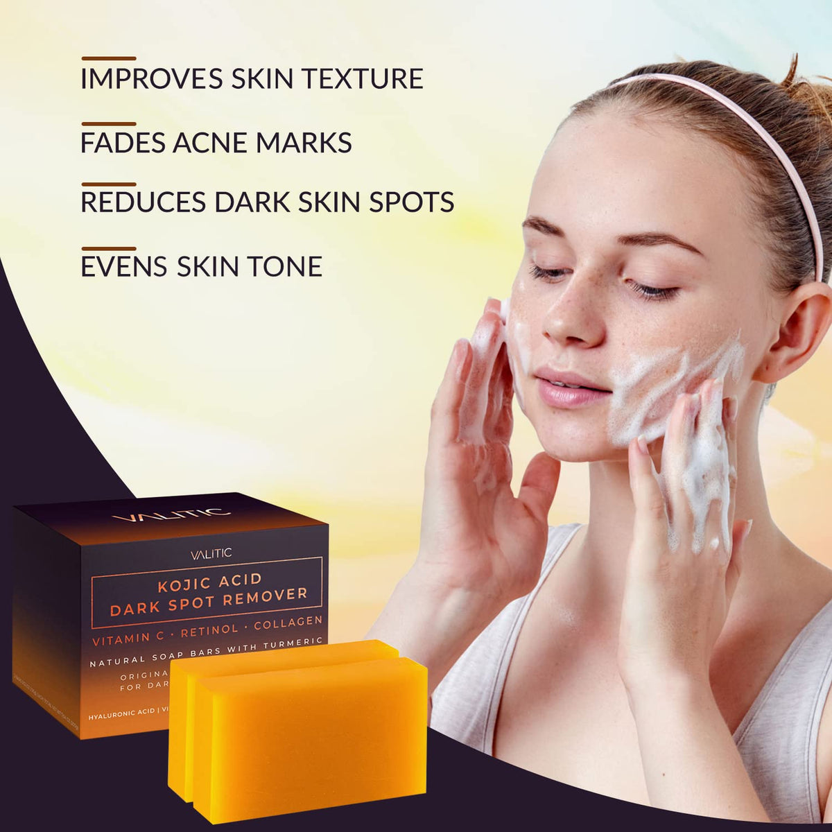 VALITIC KOJIC ACID DARK SPOT REMOVER BAR FACE CLEANSER