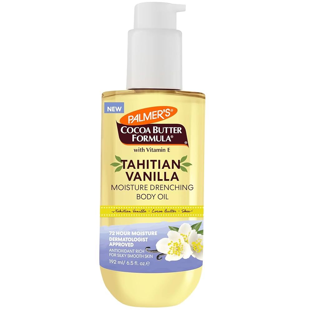 PALMER'S COCOA BUTTER FORMULA BODY OIL, MOISTURE DRENCHING TAHITIAN VANILLA, 6.5 OZ
