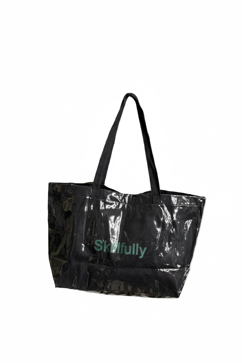 LADIES' MINIMALIST CASUAL TOTE BLACK SHOULDER HANDBAG