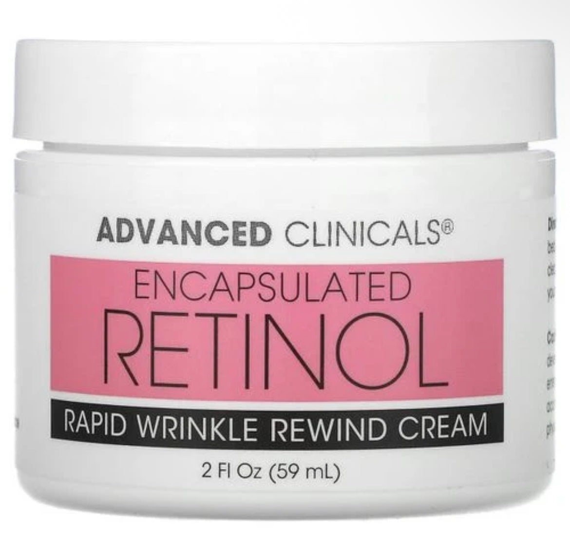 Advanced Clinicals Retinol Rapid Wrinkle Rewind Cream | 59ml
