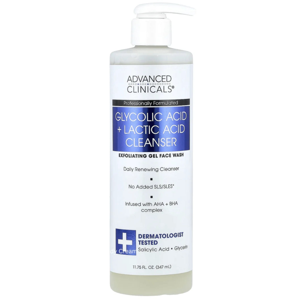 Advanced Clinicals Glycolic Acid + Lactic Acid Face Cleanser | 347ml