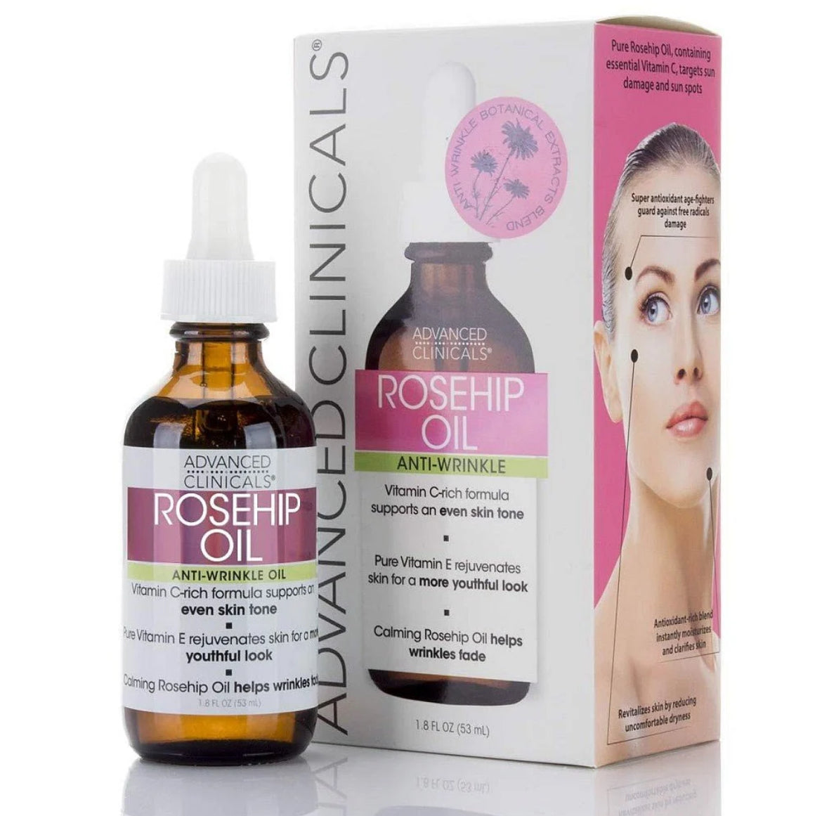 Advanced Clinicals Rosehip Face Serum Oil | 53ml