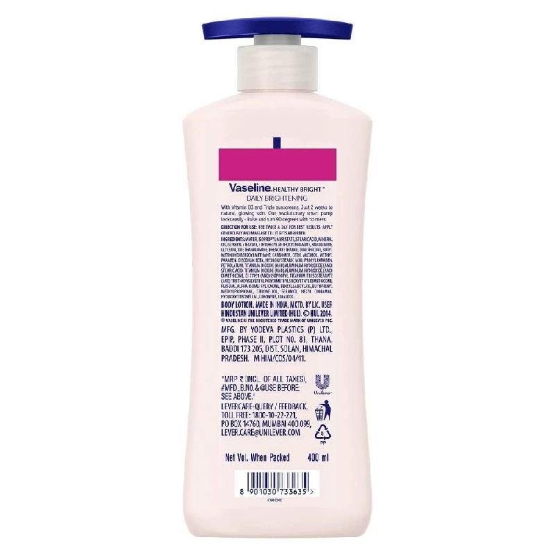 VASELINE - HEALTHY BRIGHT DAILY BRIGHTENING BODY LOTION (600ML)