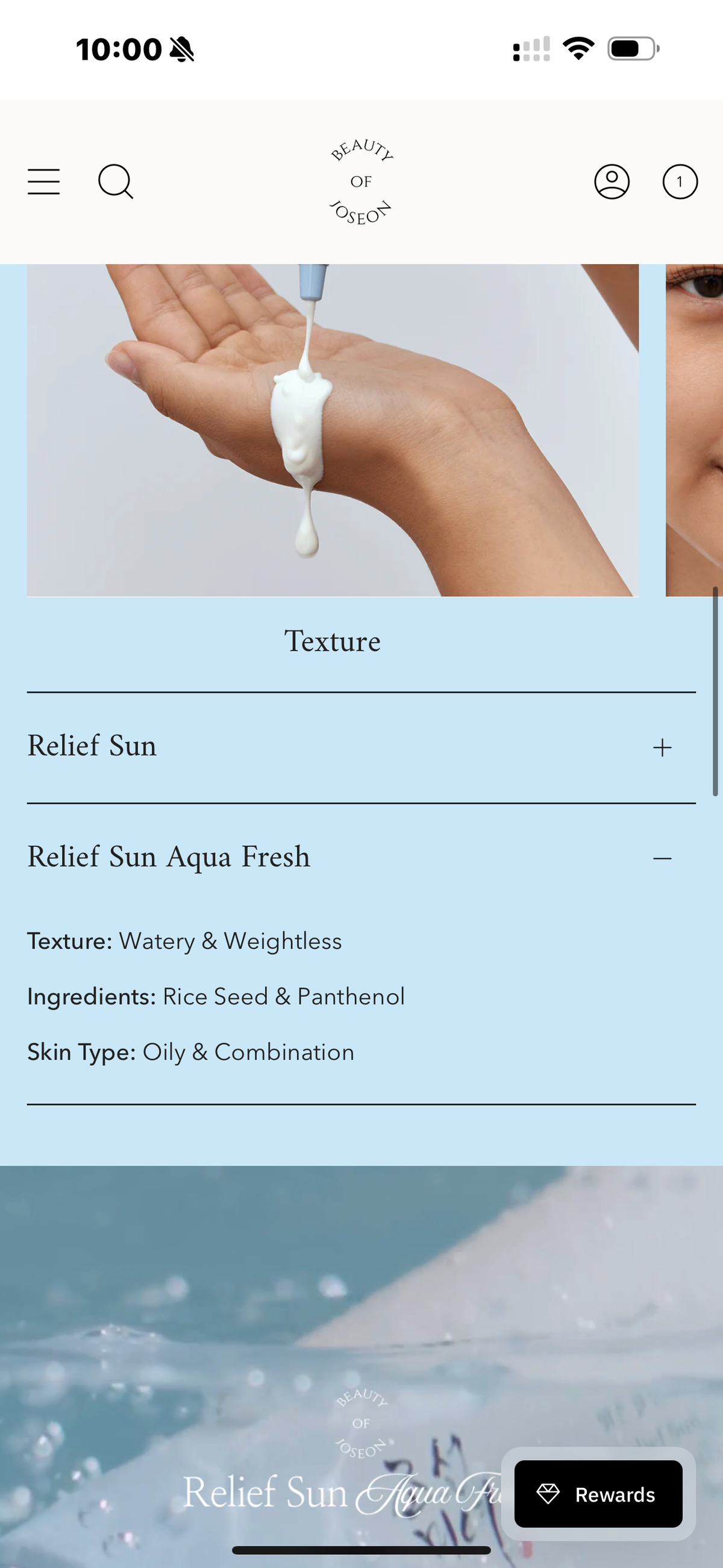 BEAUTY BY JOSEON RELIEF SUNSCREEN AQUA FRESH (50 ML)