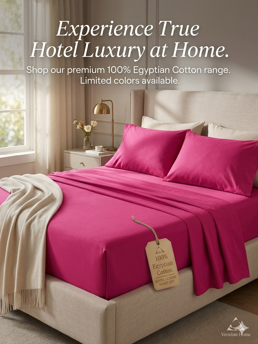 Qamiashop Luxury 100% Cotton 6-Piece Bedding Set – Includes Duvet Cover, Flat Sheet, and 4 Pillowcases pink