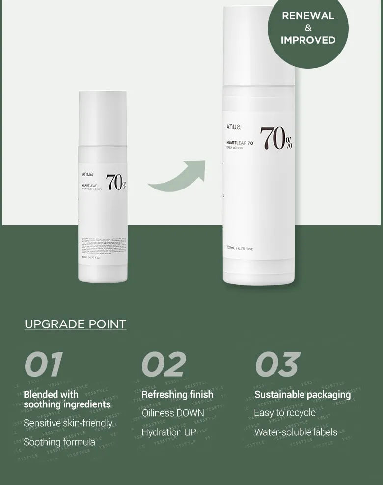 ANUA HEARTLEAF 70 DAILY LOTION 200ML