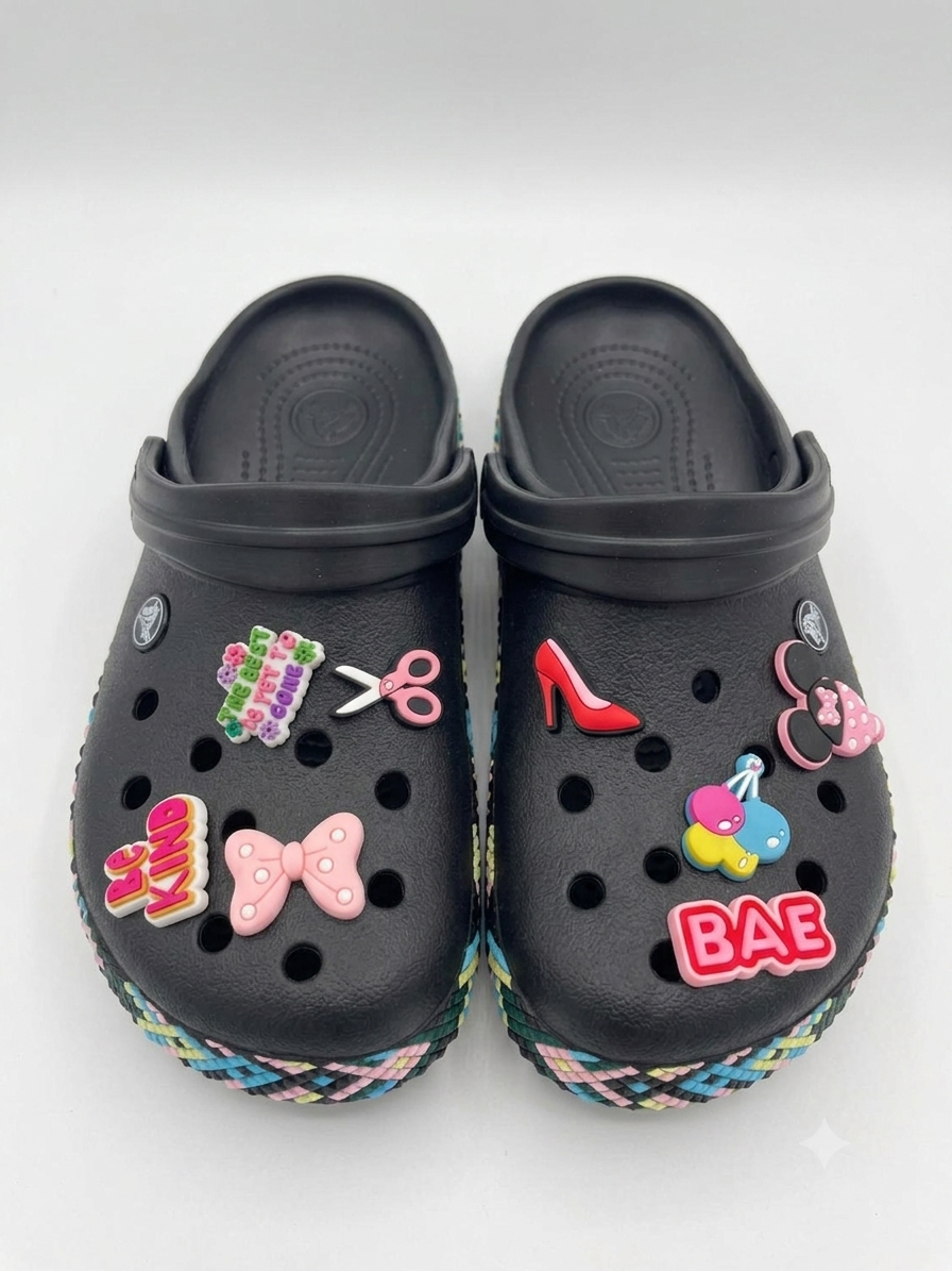 Black Crocband Crocs with Charms