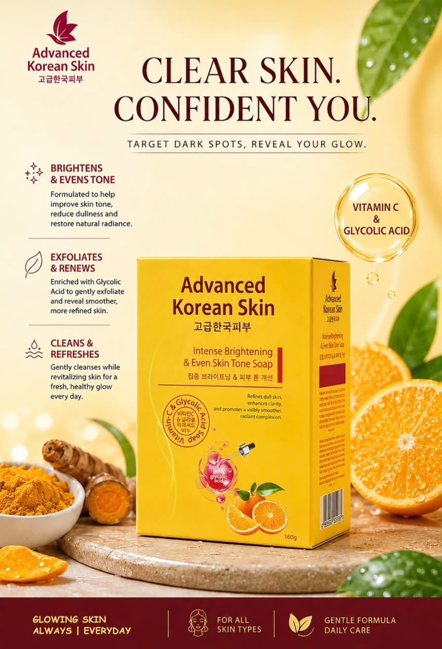 Advanced Korean Intense Brightening & Even Skin Tone Face Soap