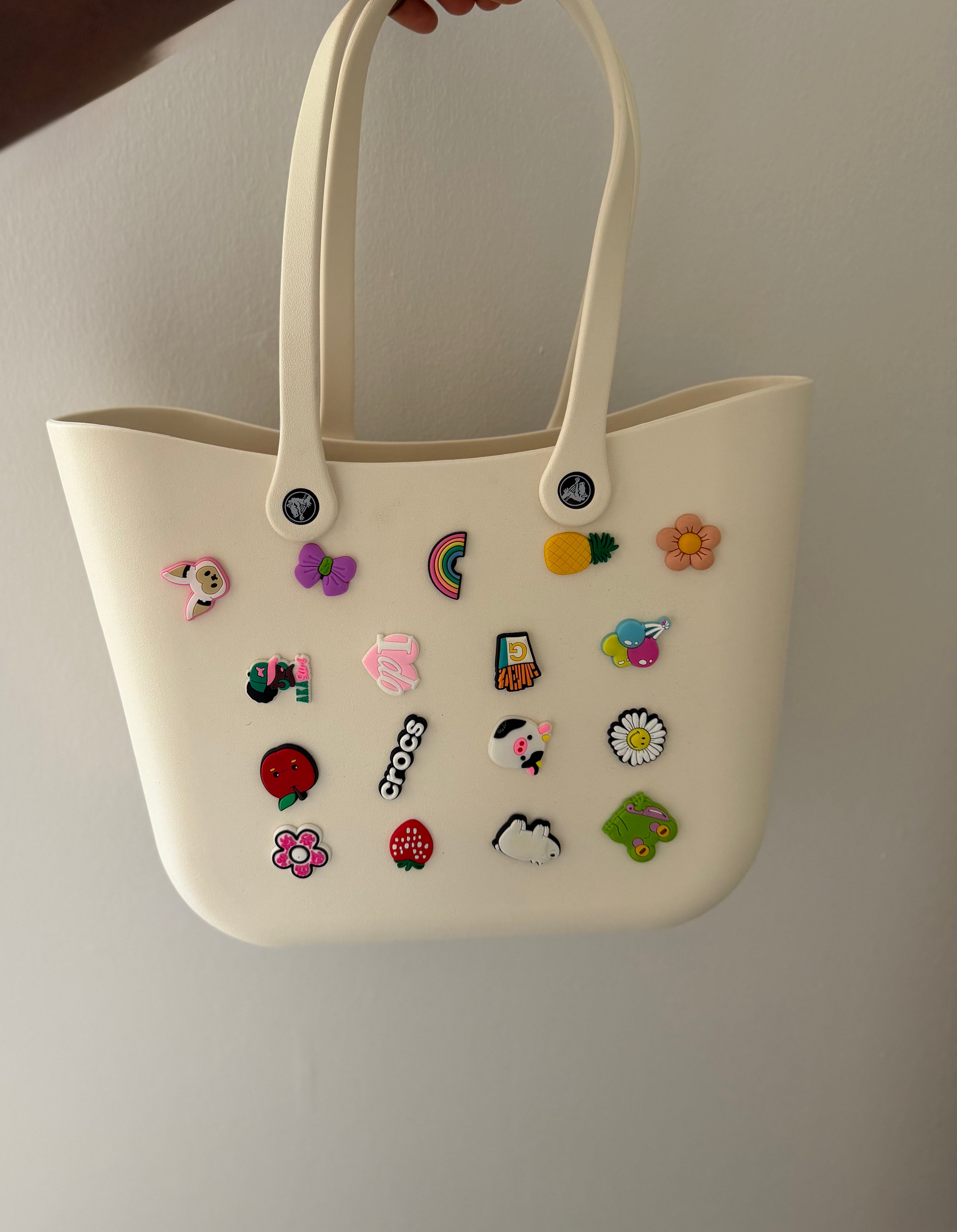 CROCS NEW WATERPROOF RUBBER / JELLY TOTE BAG WITH JIBBITZ HOLES